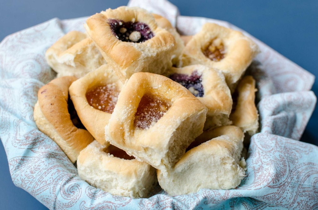 A variety of sweet, fruit-filled kolaches from Kolache Shoppe.